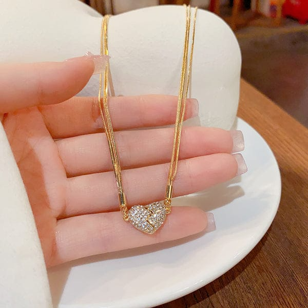 Double-Sided Magnetic Heart Necklace