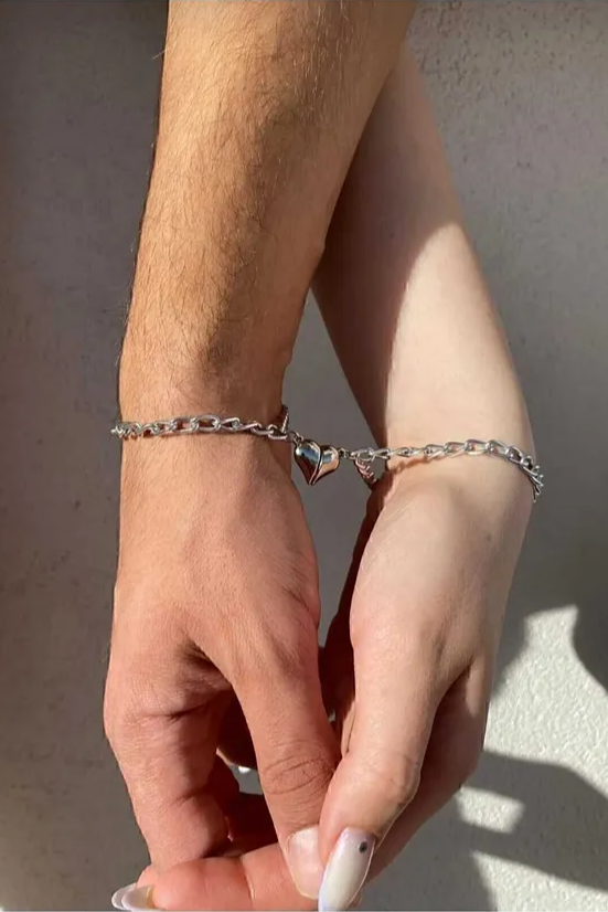 Matching Heart Couples Bracelet