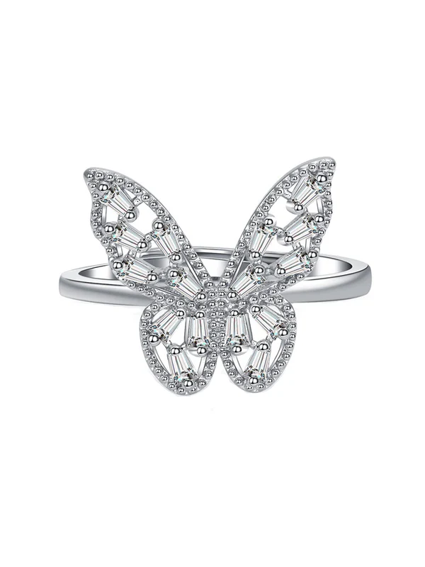 Crystal Butterfly Ring | Pack of 2 Adjustable |