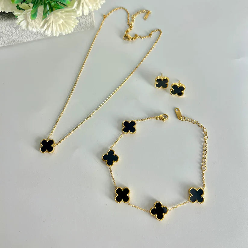 Four Leaf Clover Jewellery Set (3 PCS)
