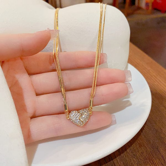 Double-Sided Magnetic Heart Necklace