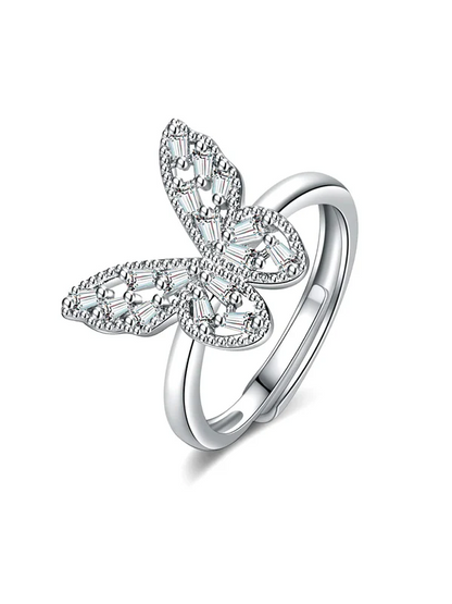 Crystal Butterfly Ring | Pack of 2 Adjustable |