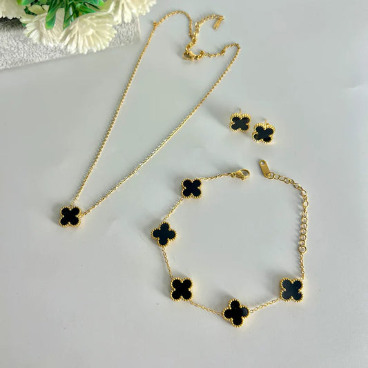 Four Leaf Clover Jewellery Set (3 PCS)